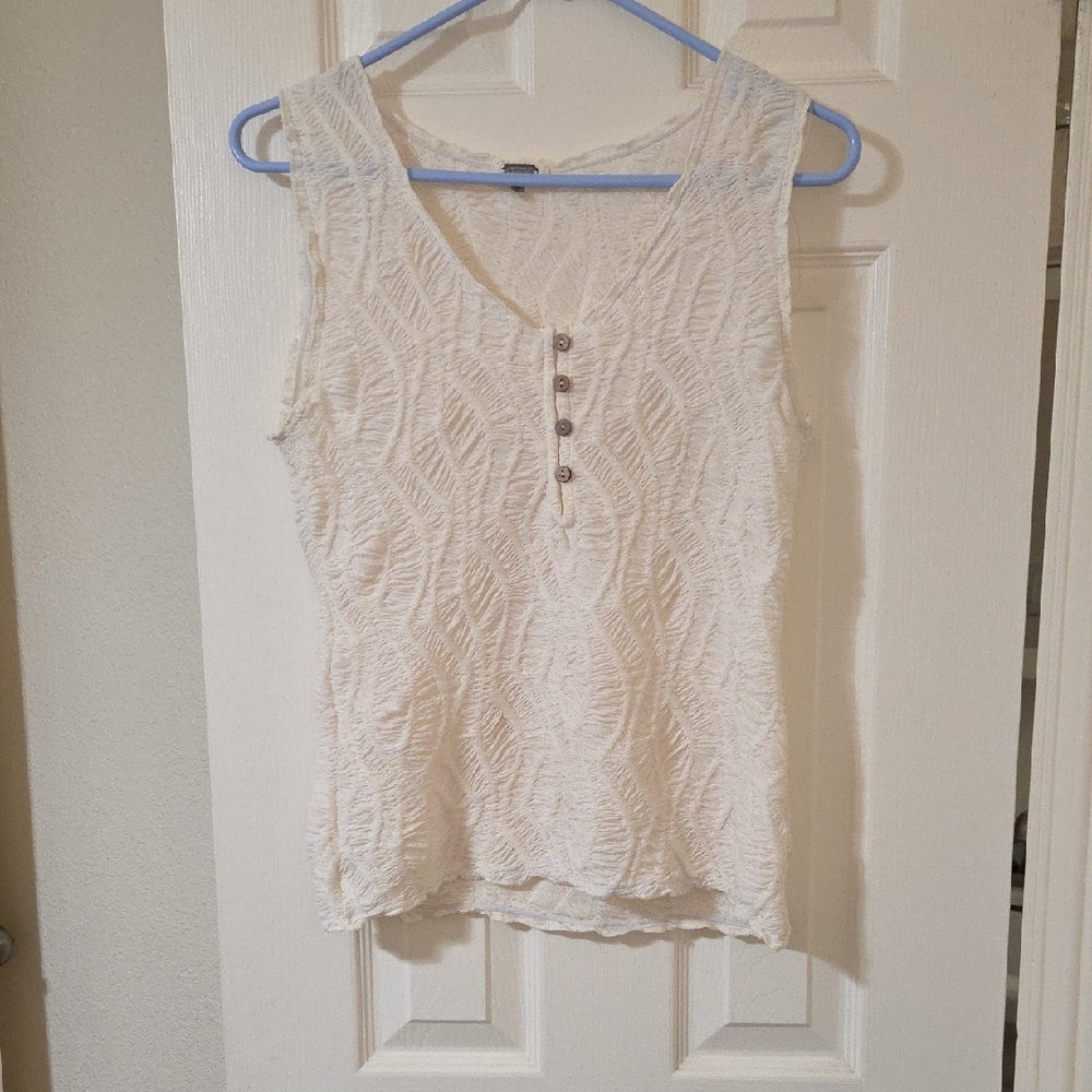 Elegant Cream Sleeveless Top